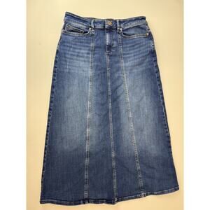 J.Jill Denim Blue Midi Skirt Jean Skirt Grunge Boho 2010s era 90s Western Size 4